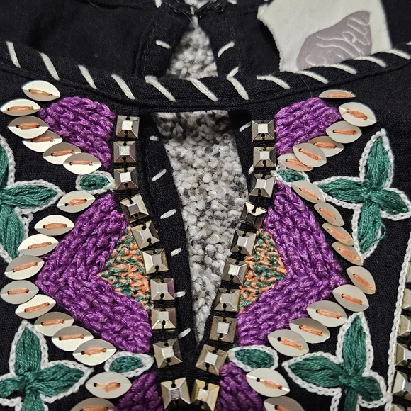 Anthro Jumpsuit with Beaded Embellishments - Picture 7 of 16